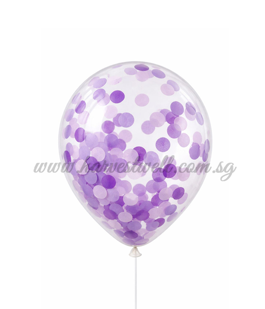 Confetti Purple Helium Latex Balloon